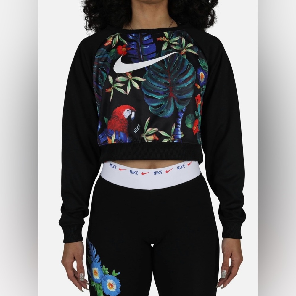 Nike NSW Hyper Femme Poly Knit Print Crew Sweatshirt (Size S)